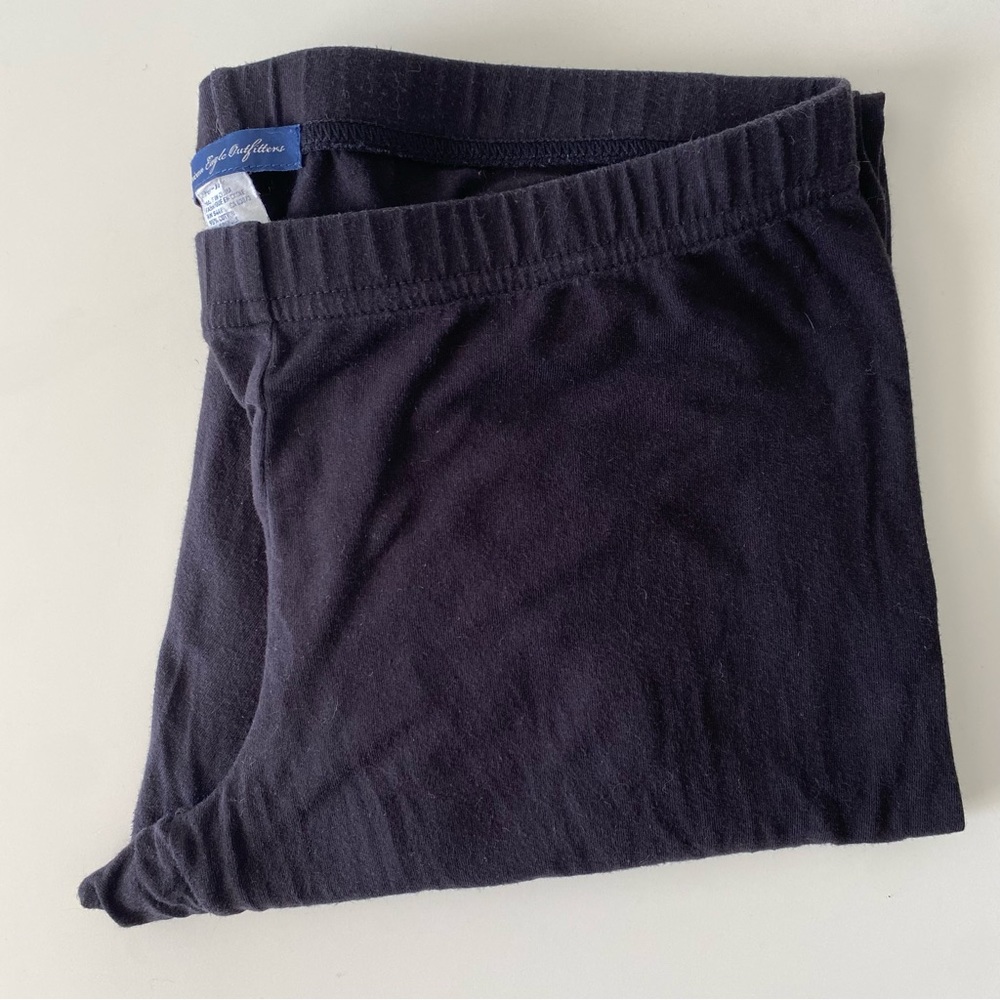 3/$30💚American Eagle AEO basic black stretchy cotton leggings size medium
